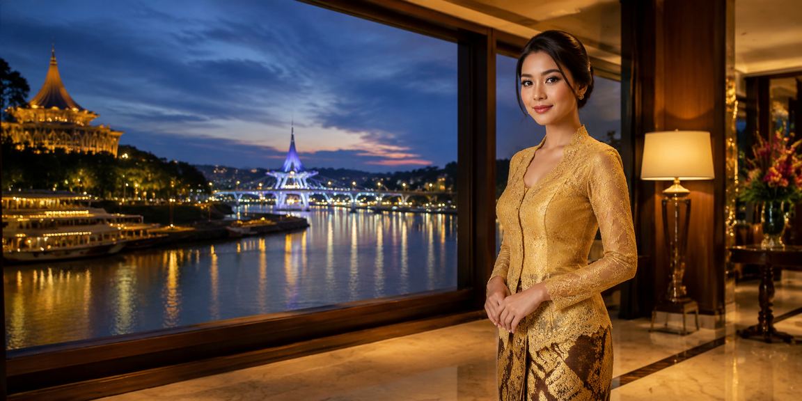 Suasana kasino hiburan bergaya di Kuching Sarawak Malaysia